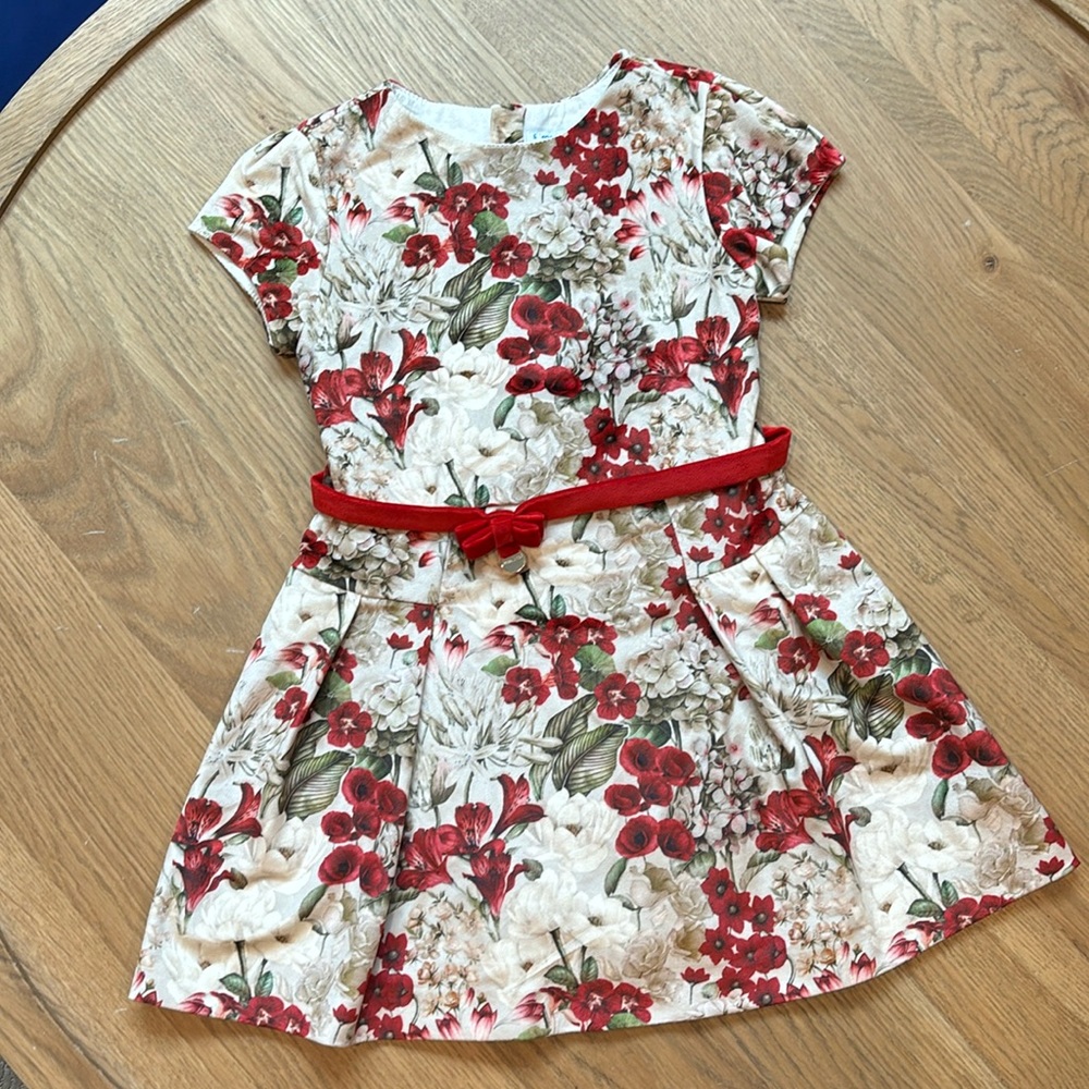 Mayoral holiday flowers girls dress sz 6